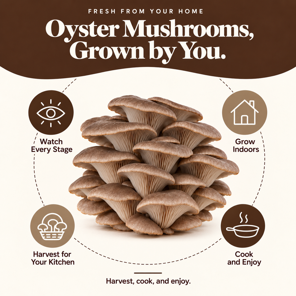 Forest Origins Brown Oyster Mushroom Grow Kit, Indoor Gardening — Growing experience