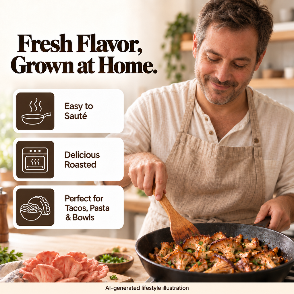 Forest Origins Pink Oyster Mushroom Grow Kit, Indoor Gardening — Cooking inspiration